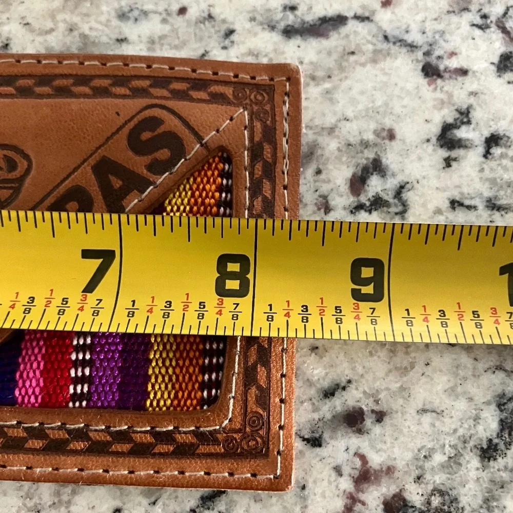 Like New Leather Wallet Handcrafted Horse w/Word 